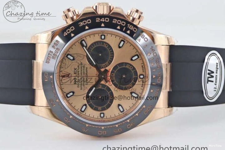 MiroTime 0209 WrinkleFree Daytona 116515 RG TWF 1:1 Best Edition 904L Steel RG Black Dial on Oysterflex Strap A 2417